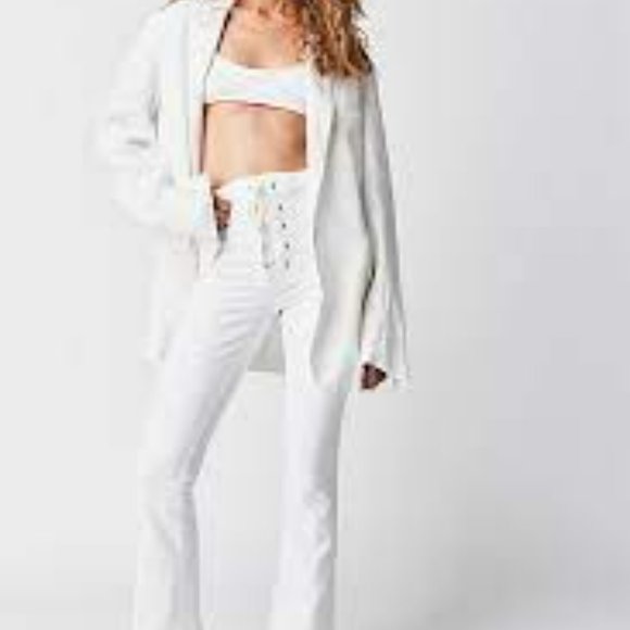 MOTHER Denim - MOTHER JEANS THE LACE UP DAZZLER ANKLE CHEW IN WHITE EEEUC SIZE 30
